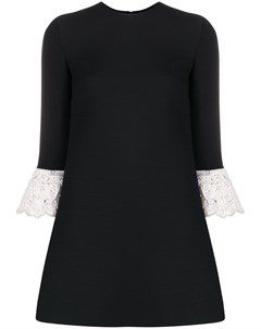 Платье мини с контрастными кружевными рукавами Valentino