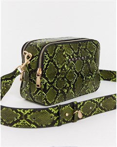 Зеленая сумка через плечо со змеиным принтом Replay