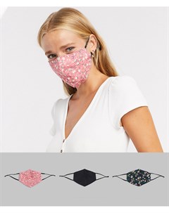 Набор из 3 масок для лица с цветочным принтом однотонная Asos design