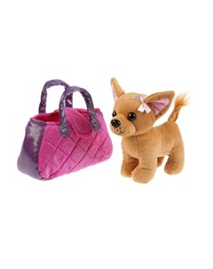 Мягкая игрушка Собака в сиреневой сумочке 15 см Мой питомец