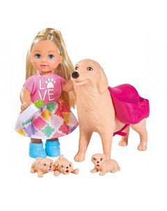 Игровой набор Кукла Еви с собачкой и щенками 12 см Simba