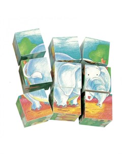 Деревянная игрушка кубики Дикие животные Mertens
