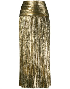 Плиссированная юбка с эффектом металлик Saint laurent
