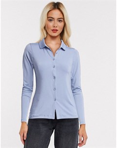 Приталенная голубая рубашка Asos design
