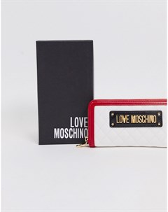 Большой стеганый кошелек с контрастной отделкой Love moschino