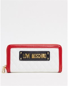 Большой стеганый кошелек с контрастной отделкой Love moschino