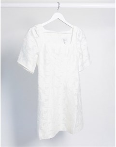 Белое кружевное платье мини с квадратным вырезом & other stories