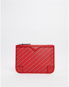 Красный кошелек в полоску с логотипом Karl lagerfeld
