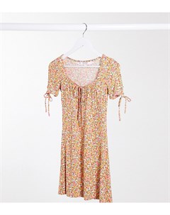 Коралловое платье мини с цветочным принтом Petite Miss selfridge