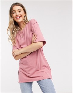Свободная розовая футболка с акцентными швами Asos design