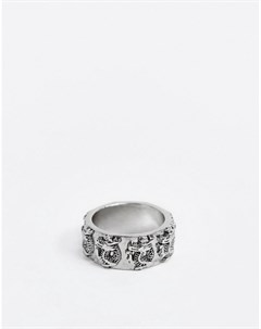 Массивное серебристое кольцо с драконом Uncommon souls