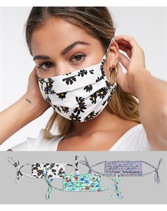 Набор из 3 масок для лица с цветочным принтом Asos design