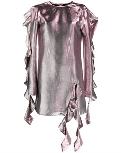 Платье с оборками и эффектом металлик Ellery