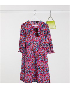 Чайное платье мини с ярким цветочным принтом Wednesday's girl curve