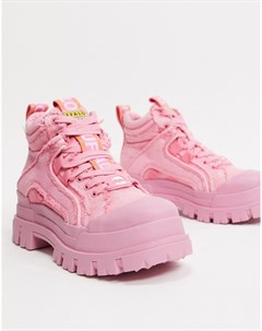 Розовые ботинки со вставками Buffalo