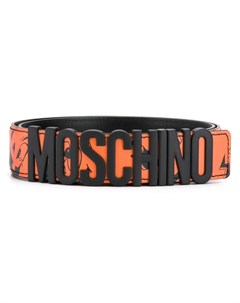 Ремень с принтом и пряжкой логотипом Moschino