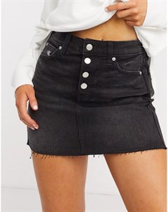 Черная джинсовая юбка с пуговицами Calvin klein