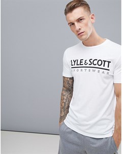 Белая футболка с логотипом Harridge Lyle & scott fitness