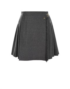 Серая плиссированная юбка из шерстяной ткани детская Dal lago