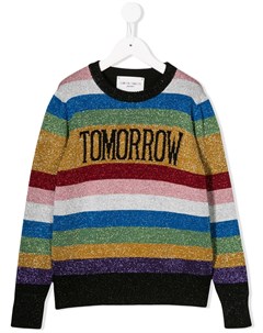 Полосатый свитер с надписью Alberta ferretti kids