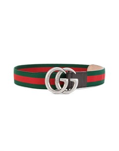 Ремень в полоску Web с пряжкой GG Gucci kids