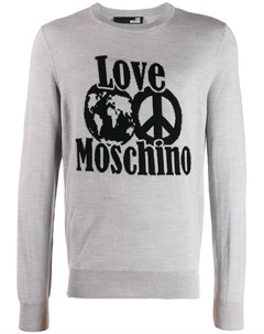 Джемпер вязки интарсия с логотипом Love moschino