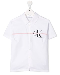 Рубашка с контрастной полоской и логотипом Calvin klein kids