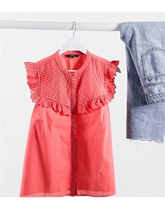 Розовая блузка с оборками Vero moda curve