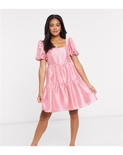 Розовое свободное платье с объемными рукавами Vero moda petite
