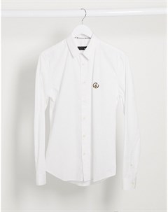 Рубашка с длинными рукавами и металлическим значком Love moschino