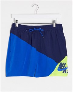 Синие шорты колор блок в стиле ретро 5inch Nike swimming