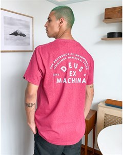 Розовая футболка с принтом на спине Deus ex machina