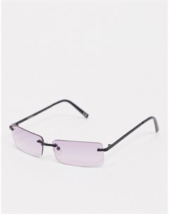 Солнцезащитные очки без оправы в стиле 90 х с лавандовыми стеклами Asos design