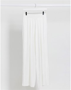 Широкие базовые трикотажные брюки белого цвета Asos design