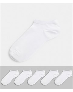 Набор из 5 пар белых спортивных носков Скидка Asos design