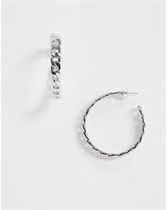 Серебристые серьги кольца Vero moda