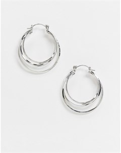 Серебристые серьги кольца Vero moda