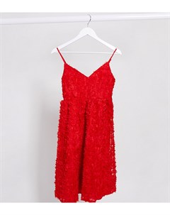 Красное приталенное платье миди Vila petite