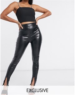 Эксклюзивные черные брюки из искусственной кожи Femme luxe