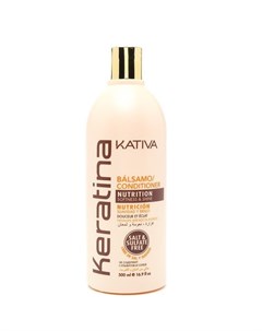 Keratina укрепляющий бальзам кондиционер с кератином для всех типов волос 500мл Kativa