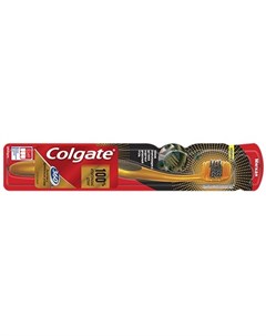 Колгейт Зубная щетка 360 Золотая с древесным углем мягкая Colgate