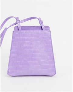Фиолетовая сумка через плечо с эффектом крокодиловой кожи Who what wear