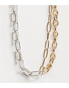 Ожерелье цепочка серебристого и золотистого цвета Reclaimed vintage