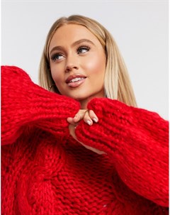 Красный свитер крупной вязки Missguided