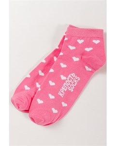 Носки Сердечки короткие Розовый 40 45 Крепость socks