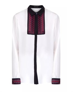 Рубашка из шелка со вставками с фактурной ремесленной вышивкой Etro