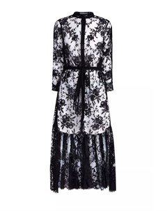 Удлиненная блуза из вуали с кружевной вышивкой в готическом стиле Alexander mcqueen