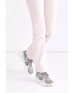 Текстильные кроссовки с люрексом и расшитыми бисером деталями Valentino garavani