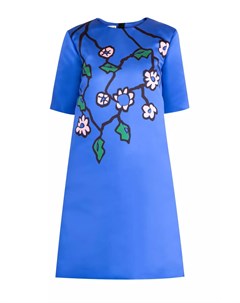 Платье из атласной ткани с фирменным цветочным принтом Pendant Marni