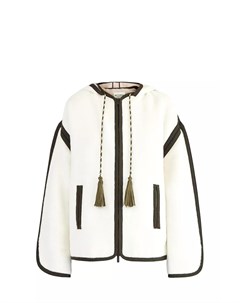 Короткое пальто из шерсти альпаки с контрастной отделкой швов Etro